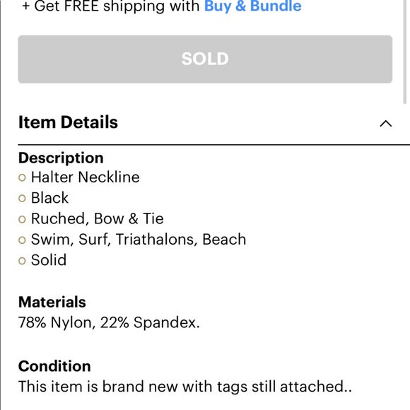 NWT Oakley Cove black halter tankini top -sz M - Picture 11 of 11